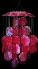Dyed Red Round Capiz
